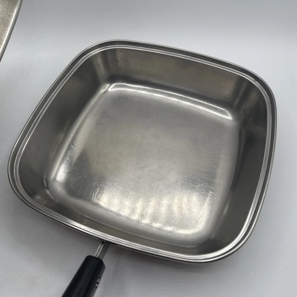 Revere Ware USA Small Square Copper Bottom Pot Fry Pan Skillet Bacon Clean